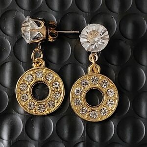 Elegant Gold Crystal Earrings O